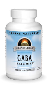 Source Naturals Serene Science GABA en botella, apoyo a la relajación diaria.