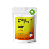 Sparkle Wellness Muscle Boost en bote naranja, apoyo diario para la proteína muscular.