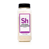 Polvo de shiitake Spiceology en envase, realza umami y intensidad en caldos y guisos.
