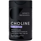 Sports Research Colina 800 mg en botella, apoyo al enfoque diario y claridad mental.