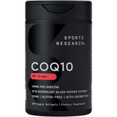 Sports Research CoQ10, botella de cápsulas vegetales para uso diario