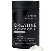 Sports Research Creatina Monohidrato: cápsulas de 5 g para potencia durante entrenamientos intensos