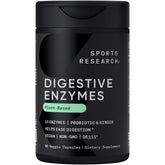Sports Research: enzimas digestivas con probióticos y jengibre en cápsulas para apoyar la digestión diaria.