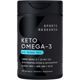 Sports Research Keto Omega: botella con cápsulas, fácil de incorporar a la rutina diaria.