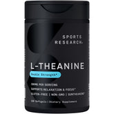 Sports Research L-Theanine 200 mg en aceite de coco: relajación suave para diario.