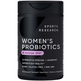 Sports Research probióticos para mujeres con 65 mil millones CFU en envase.