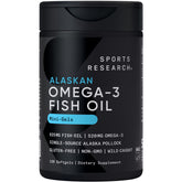 Sports Research Omega-3 cápsulas blandas mini, fáciles de tragar para uso diario.