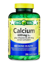 Spring Valley Calcium D3: caja frontal para apoyo a la salud ósea