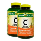 Spring Valley Vitamina C 500 mg, tableta masticable con sabor tropical para uso diario.