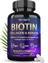 StrongVit Biotina 10000mcg para cabello saludable y crecimiento natural