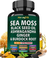 StrongVit musgo de mar en frasco con vertido, ideal para uso diario.