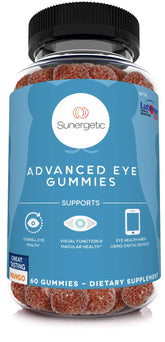 Gominolas Sunergetic de apoyo visual en empaque práctico para uso diario.