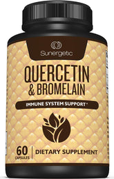 Sunergetic Quercetina y Bromelina: cápsulas para apoyo inmunológico diario.