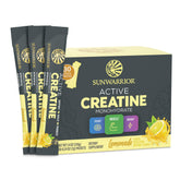 Sunwarrior Creatina Monohidrato en frasco, sabor limón, potencia tu entrenamiento.
