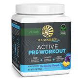 Sunwarrior Pre Entrenamiento: cuchara de medición lista para preparar tu dosis diaria de energía.