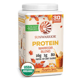 Sunwarrior Proteína Vegana en envase cremoso, fácil de incorporar a batidos.