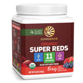 Sunwarrior Súper-Rojos Orgánico envase frontal, ideal para iniciar energía natural diaria.