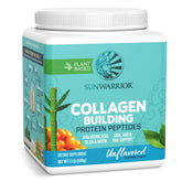 Sunwarrior Vegan Collagen Polvo, botella vertido, ideal para iniciar tu ritual diario de cuidado de la piel.