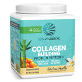 Sunwarrior Vegan Collagen Protein Powder vainilla en batido suave para el día
