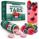 Superfood Tabs Detox, frasco con tabletas, apoyo digestivo y energía diaria.