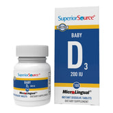 Tabletas sublinguales de Superior Source Baby D3 para absorción rápida