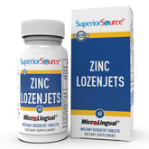 Superior Source Zinc Lozenjets, frente de la botella, soporte al sistema inmunológico.
