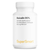 Supersmart Baicalina 90% cápsulas frente al frasco para uso diario.