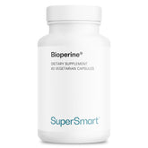 Capsulas vegetarianas de Supersmart Bioperine para mejorar la absorción de nutrientes.