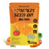 Supranourish aceite de calabaza 3000 mg en botella, posible apoyo para bienestar diario.