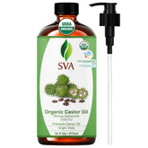 SVA ORGANICS aceite de ricino: botella con pomo para aplicación fácil.