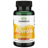 Swanson Acerola 500 mg, cápsulas en botella, apoyo a la salud inmune