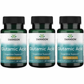 Swanson Ácido Glutámico 500 mg – frasco para uso diario y apoyo cognitivo