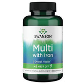 Swanson Active One Multivitamin con Hierro, frasco frontal con empaque seguro