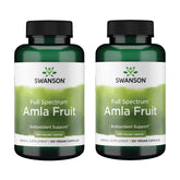 Swanson Amla fruta cápsulas 500 mg, botella frontal, apoyo a la vitalidad diaria.