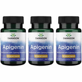 Swanson Apigenin en botella, destaca apoyo natural para sueño y relajación.