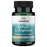 Swanson Arginina Ajipure 500 mg cápsulas vegetales, botella visible para uso diario