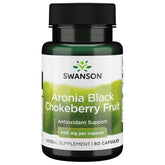 Swanson Aronia 400 mg cápsulas en botella, para apoyo antioxidante diario
