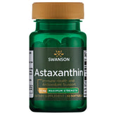 Swanson astaxantina 12 mg cápsulas blandas frente del envase, apoyo antioxidante diario.