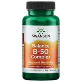 Swanson Balance B-50 cápsula frontal, apoyo diario de energía y bienestar.
