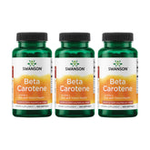 Swanson beta-carotene cápsulas en botella, apoyo a la salud visual y general.