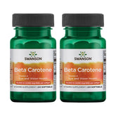 Swanson Beta-Caroteno: dos botellas para uso diario; puede apoyar piel y visión.