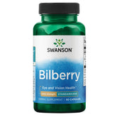 Swanson bilberry cápsulas 100 mg para apoyo visual diario.