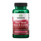 Swanson botella de cápsulas de arroz rojo de levadura y CoQ10 para energía diaria