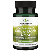 Swanson botella de dock amarillo, apoyo digestivo en dosis 400 mg.