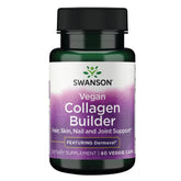 Swanson Construcción de Colágeno Vegano, envase del producto para cuidado de cabello y uñas.