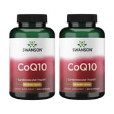 Swanson CoQ10 30 mg, botella frontal, apoyo al corazón durante la actividad diaria.