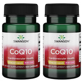 Swanson CoQ10 Mini Cap 10 mg, frasco frontal, apoyo antioxidante diario.