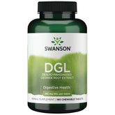 Swanson DGL Regaliz tabletas masticables, apoyo suave para el estómago.