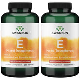 Swanson E-400 Tocoferoles mezclados botella: soporte antioxidante para el día a día.
