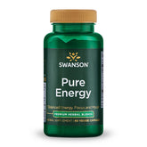 Swanson Pure Energy, botella, apoyo de energía sostenida y concentración durante el día.